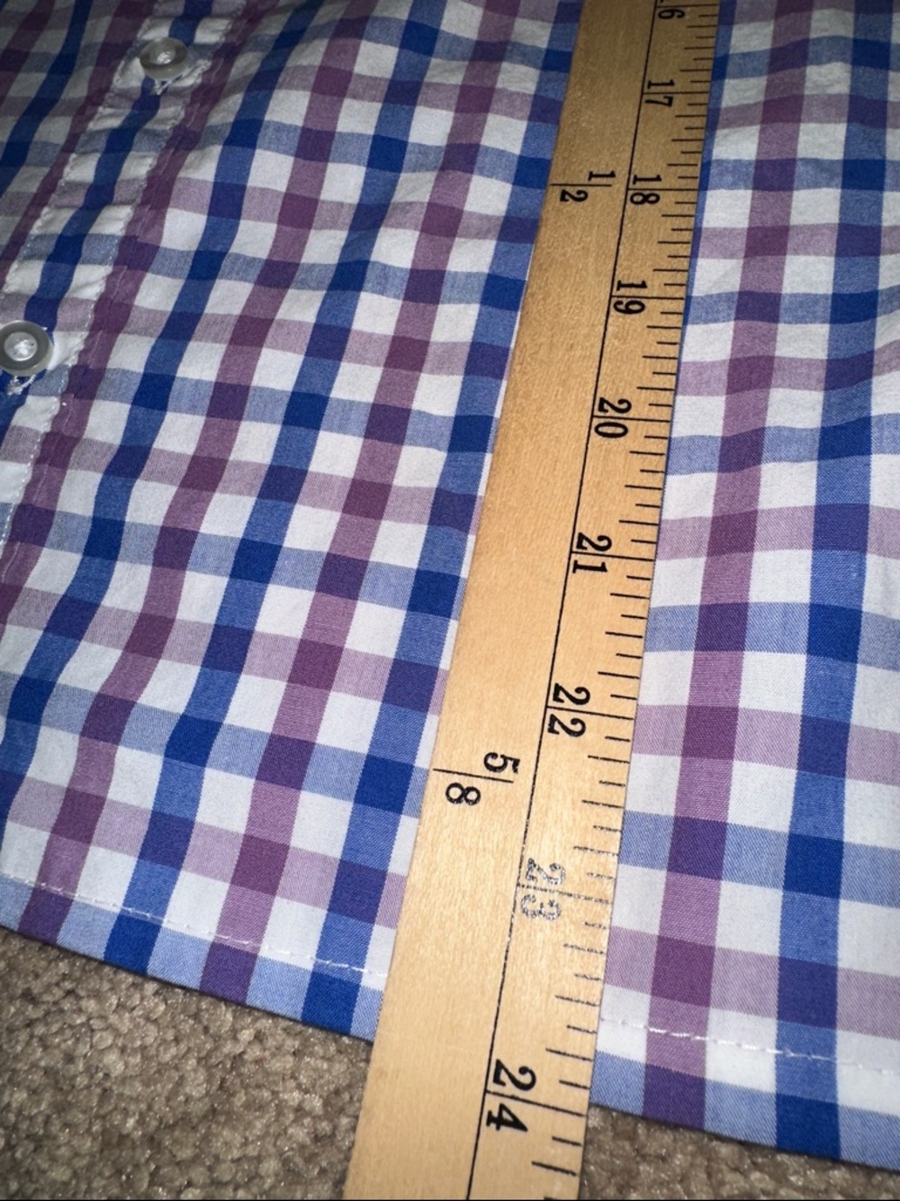 Goodthreads Purple & White Check Ruffle Collar Button-Down - Picture 7 of 7